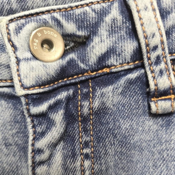 Rag & Bone DRE Low-Rise Boyfriend Raw Hem Acid Wash Blue Women Jeans Sz 27 - Picture 7 of 17